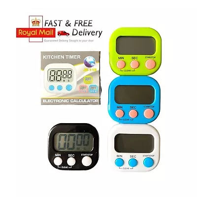 Digital Kitchen Timer Large Alarm For Cooking Count Down Up Stop Watch Magnetic • £3.15