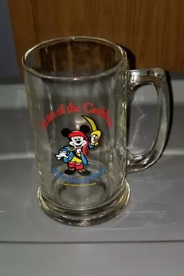 Vintage Mug Stein Walt Disney Pirates Of The Caribbean Mickey Mouse Glass  Z4 • $7.99