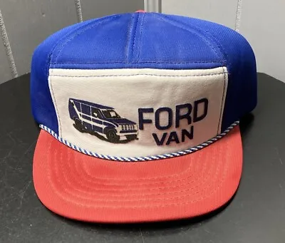 Vintage YOUNG AN YA Ford Van Foam Snapback Rope Trucker Hat Cap Small Medium • $51.54