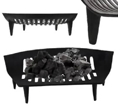 15  Open Chiltern Fire Grate Cast Iron Heavy Duty Black Finish Fireside Coal • £24.99