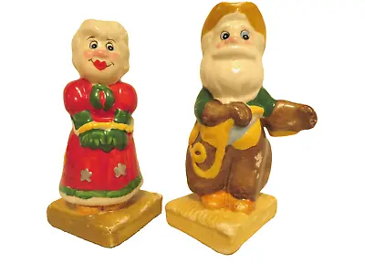 Rare Hard To Find Vintage Western Cowboy Santa & Mrs Claus Salt Pepper Shakers • $14.99