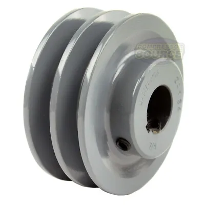 3.5  Dual Groove Pulley 7/8  Shaft Sheave Single V Style A Belt 4L Cast Iron • $44.95