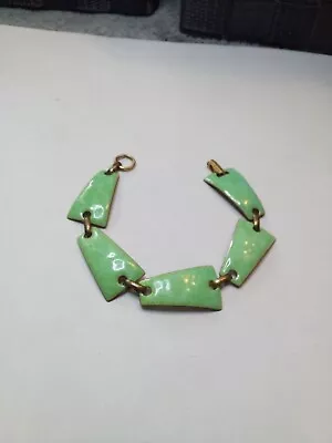 Vintage Green Enamel Bracelet • $6