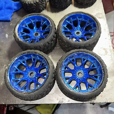 Sweep Racing SRC Monster Truck Terrain Crusher Belted Tire Blue Wheel (4pcs) Set • $31.60