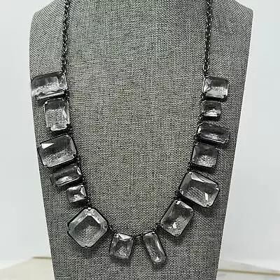 J. Crew Clear Crystal Gem Bib Necklace • $22