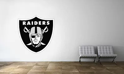 Oakland Raiders Logo Wall Decal NFL Football Decor Sport Mural Vinyl Sticker • $59.95