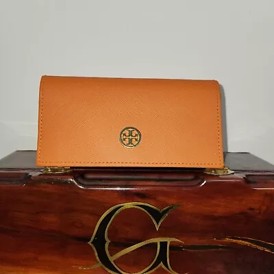 Tory Burch Orange Sunglass Eyeglass CASE Magnetic Snap Closure Authentic • $14.95