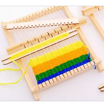 Mini Wooden Weaving Loom Starter Kit For For Children Kids Gifts • £4.54