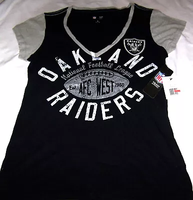 G-III WOMENS - Size L - NFL OAKLAND RAIDERS Lightweight V-Neck Shirt • $20
