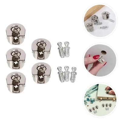 5 Pcs Locking Cam Fitting Bolt Dowel Shelf Pin Brackets For Shelves • £6.99