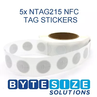 5x NTAG215 NFC TAG Sticker Universal RFID Label NTAG 215 *AU Stock* • $5.59
