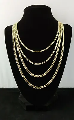 Yellow Gold Miami Cuban Chain Necklace And Bracelet 3mm 4.2mm Real 10K Gold • $125