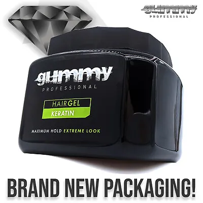  Gummy KERATIN Gel Hair Maximum Hold Diamond Series Barber Afro Salon 700ml • £8.89