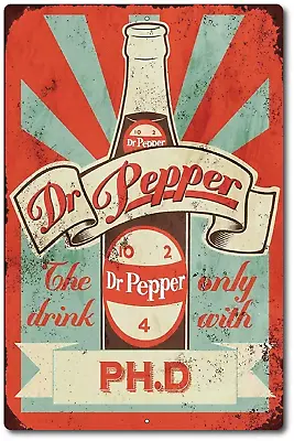 Dr Pepper Sign Metal Tin Vintage Look. Metal Soda SIGN Tin PEPPER Bar . Decor • $13.95