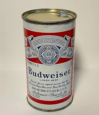 BUDWEISER LAGER BEER FLAT TOP CAN Anheuser-Busch St Louis MISSOURI All Original • $15