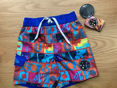 NWT Maui And Sons Boys Swim Trunks - UPF 50+ - Orange/Multi - Size 2T • $9.95