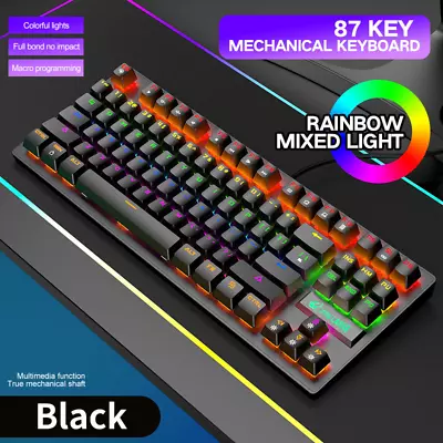 Wired Mechanical Gaming Keyboard Clicky Optical Switches Chroma Rainbow Backlit • $39.99