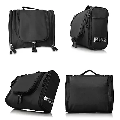 Black Toiletry Bag Travel Toiletry Organizer Dopp Kit With Handle Strap For Men • $18.04