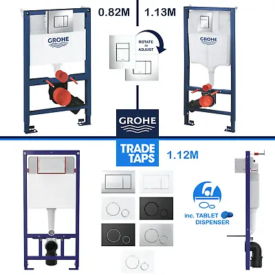 Wall Hung Toilet Frame Concealed Cistern WC Unit & Dual Flush Plate Inc. GROHE • £99