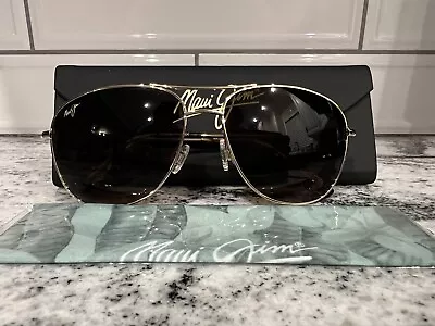 Maui Jim Cliff House MJ247-16 Sunglasses Gold Aviator Polarized 59-15-120 7838 • $219.95