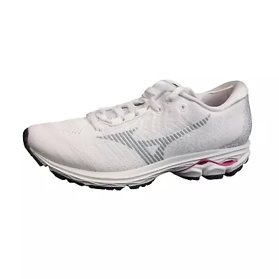 MIZUNO WAVE RIDER WAVEKNIT 3 Women's White / Highrise White Grey Pink • $99