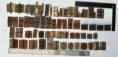 $28.50 • Buy Lot Of Assorted Assortment Of  Vintage Salvaged Cabinet Door Hinges Parts #1204