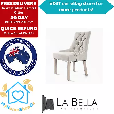 La Bella AMOUR 1 X Cream French Provincial Dining Chair Fabric Seat Oakwood Legs • $299.99