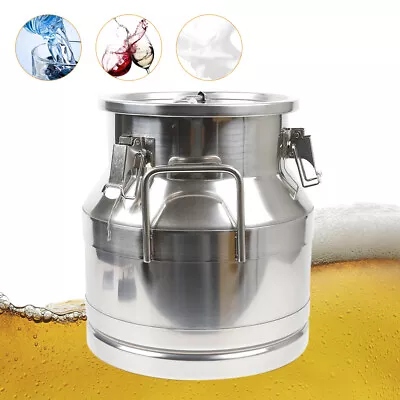 12 L Milk Can Stainless Steel Milk Transport Bucket Wine Pail Bucket Tote Jug US • $74.10