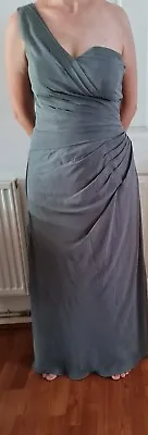 The Glass Slipper Bridesmaid Dress Grey One Shoulder Off Corset Maxi Dress • £5