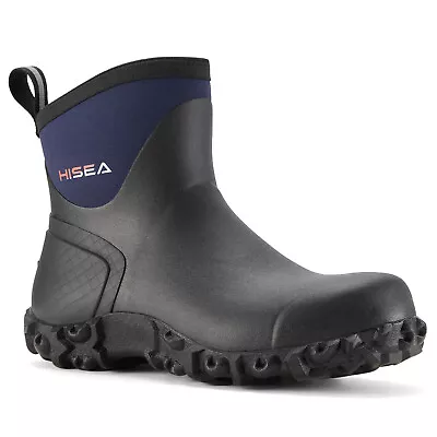 HISEA Men's Short Rain Boots Waterproof Mud Garden Chore Shoes Car Wash Footwear • $52.89