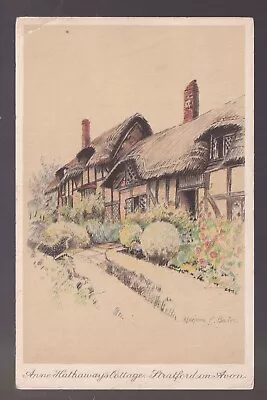 Anne Hathaway's Cottage Stratford  Marjorie C. Bates Unposted Old Postcard • £1.99
