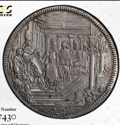 1704 Papal States Piastra VERY RARE RR PCGS AU • $1699.99