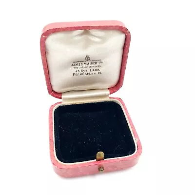 Vintage Pink Jewellery Presentation Box James Walker Rye Road Peckham Paper C30s • £32.95