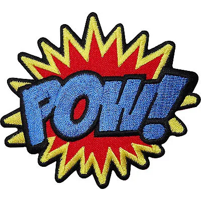 POW Embroidered Iron Sew On Patch Bag Badge Batman Superman Spiderman Comic Word • £2.79