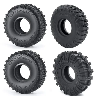 4PCS 62MM 1.0 Tires Mud Terrain Tires Rubber For 1/24 Axial SCX24 RC Crawler Car • $9.99