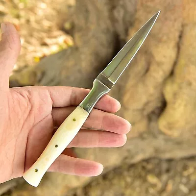$31.50 • Buy Double-Edged V42 Military Damascus Steel Dagger Boot Knife Camel Bone Handle 268