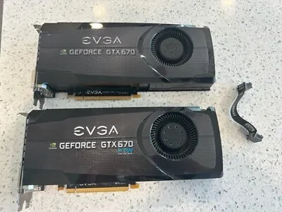 Dual EVGA GTX670 FTW 2GB Video Cards • $60