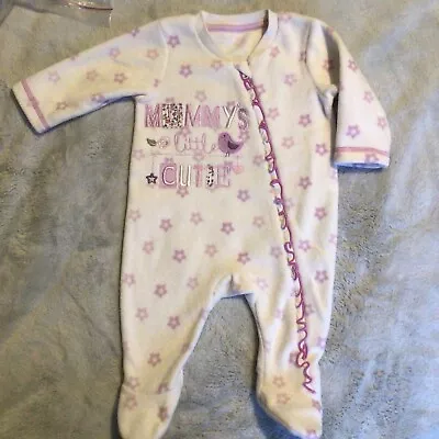 £1 • Buy George  Baby Girls Fleece Babygrow 0-3 Month Sleepsuit Romper