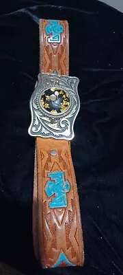 Vintage Native Americans Genuine Leather Hand Painted Man's Belt 40 • $28