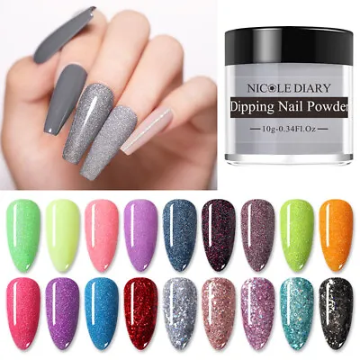 NICOLE DIARY Nail Dipping Powder Acrylic Glitter French Nail Art Dip Natural Dry • $5.21