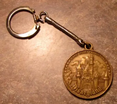 Vintage 1970's Disneyland WALT DISNEY 4 Lands Bronze Medal Medallion Keychain • $11.99
