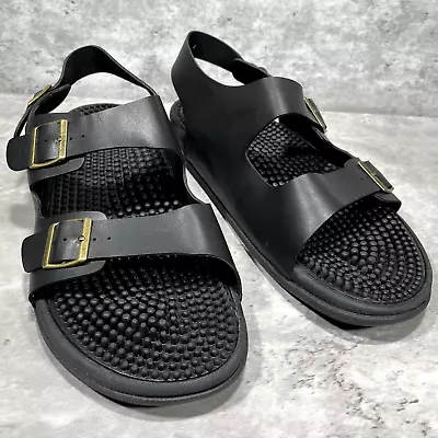 Revs Reflexology Sandals Men's EU 42 US 8 Black Adjustable Massage Acupressure • $28.98