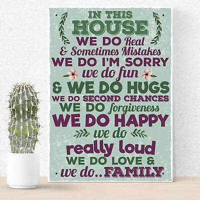 In This House We Do Family Wall Art Sign Plaque Mum Dad Birthday Gifts For Women • £6.99