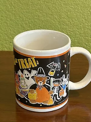 Vtg Trick Or Treat Mug Cup 1994 Brite Ideas Ghost Bat Skeleton Witch Halloween • $9.90