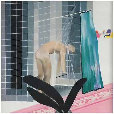 Man Taking Shower Beverly Hills David Hockney Print In 11 X 14 Mount  SUPERB • £18.95