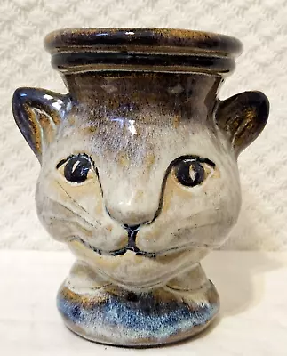 Vintage North Eagle Cat Face Pottery Vase 6.5  Tall • $24.90