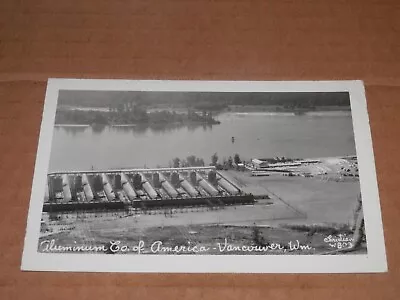 VANCOUVER WA - 1950'S REAL-PHOTO POSTCARD - ALUMINUM CO. Of AMERICA AERIAL VIEW • $15