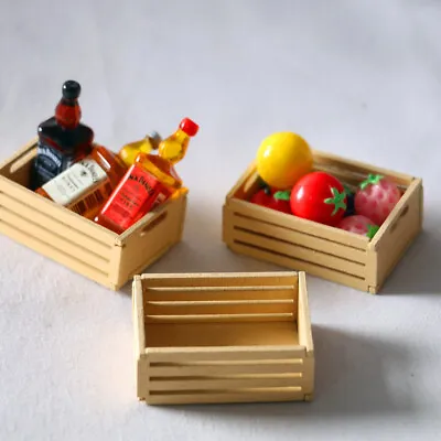 3PC 1:12 Scale Dollhouse Miniature Fruit Storage Boxes Basket Kitchen Accessory • $7.99