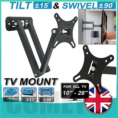 Tilt Swivel Tv Wall Mount Bracket 10 14 16 17 18 19 20 22 24 26 Inch Lcd Led Uk • £8.49