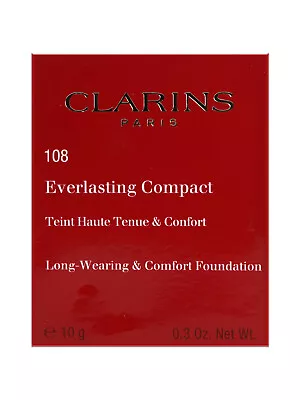 Clarins Everlasting Compact 108 Sand Long Wear & Comfort Foundation 0.3 OZ • $13.99